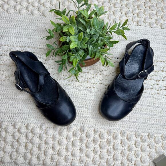 DANSKO Women's Margrete Mary Jane Clog Leather Sandal Ankle Strap Black Size 39 - Picture 2 of 12